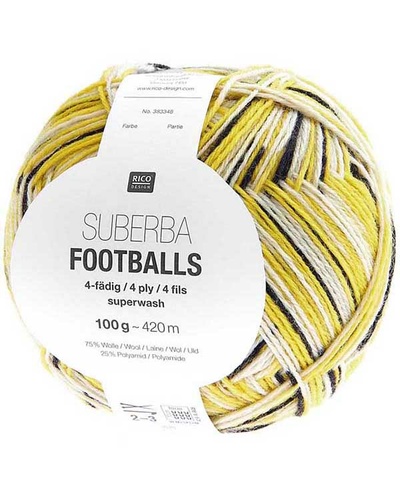 Superba Footballs 4 ply, Yellow-Black