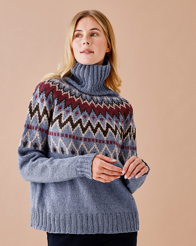 Sweater med mönstrat ok